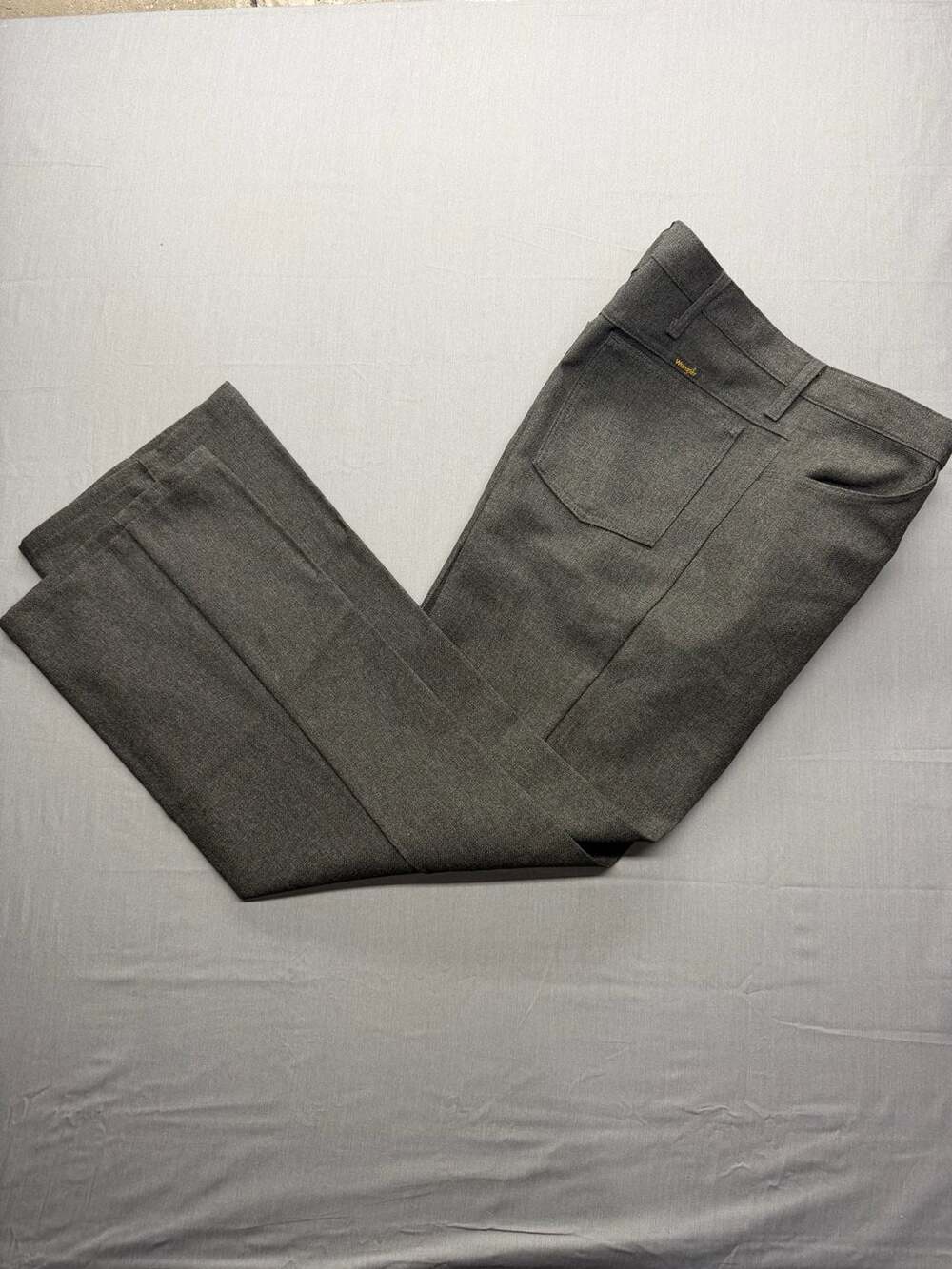Wrangler 82HK Dress Pants Size 38x29 Gray Polyester Cowboy Cut
